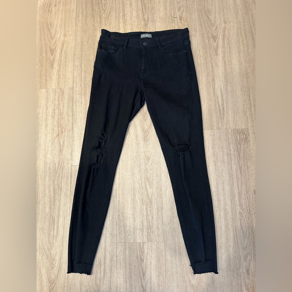 DL 1961 Black Distressed Women Jeans